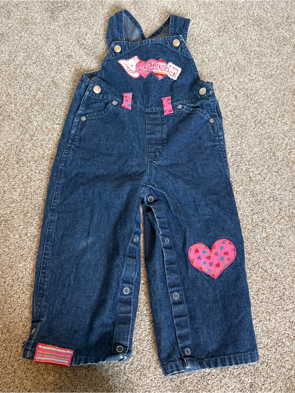 Vintage Y2K Denim Overalls Sweatheart Baby Girl Embroidered 24m starting out